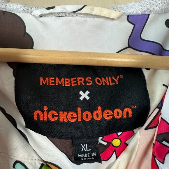 Members Only Nickelodeon Windbreaker Jacket Rugrats Nostalgic White Men's XL - Picture 2 of 5